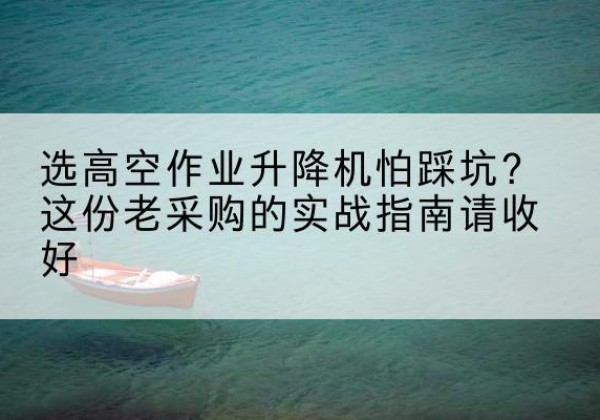 佛冈高空作业升降机厂家推荐-选高空作业升降机怕踩坑？这份老采购的实战指南请收好